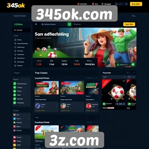 Interface do usuário no site 345ok.com